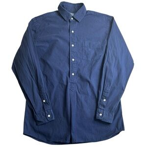 Polo Ralph Lauren Cambridge Cotton Button Down Shirt Men M Navy Blue Long Sleeve